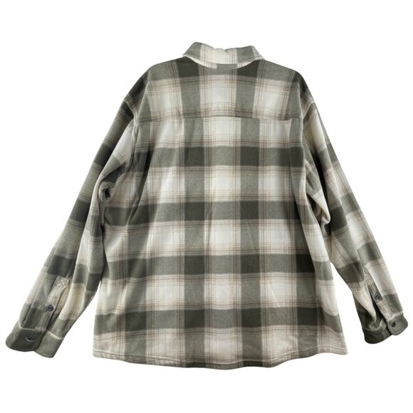 Eddie Bauer Mens XXL Fast Fleece Shacket Green Plaid - Picture 2 of 10